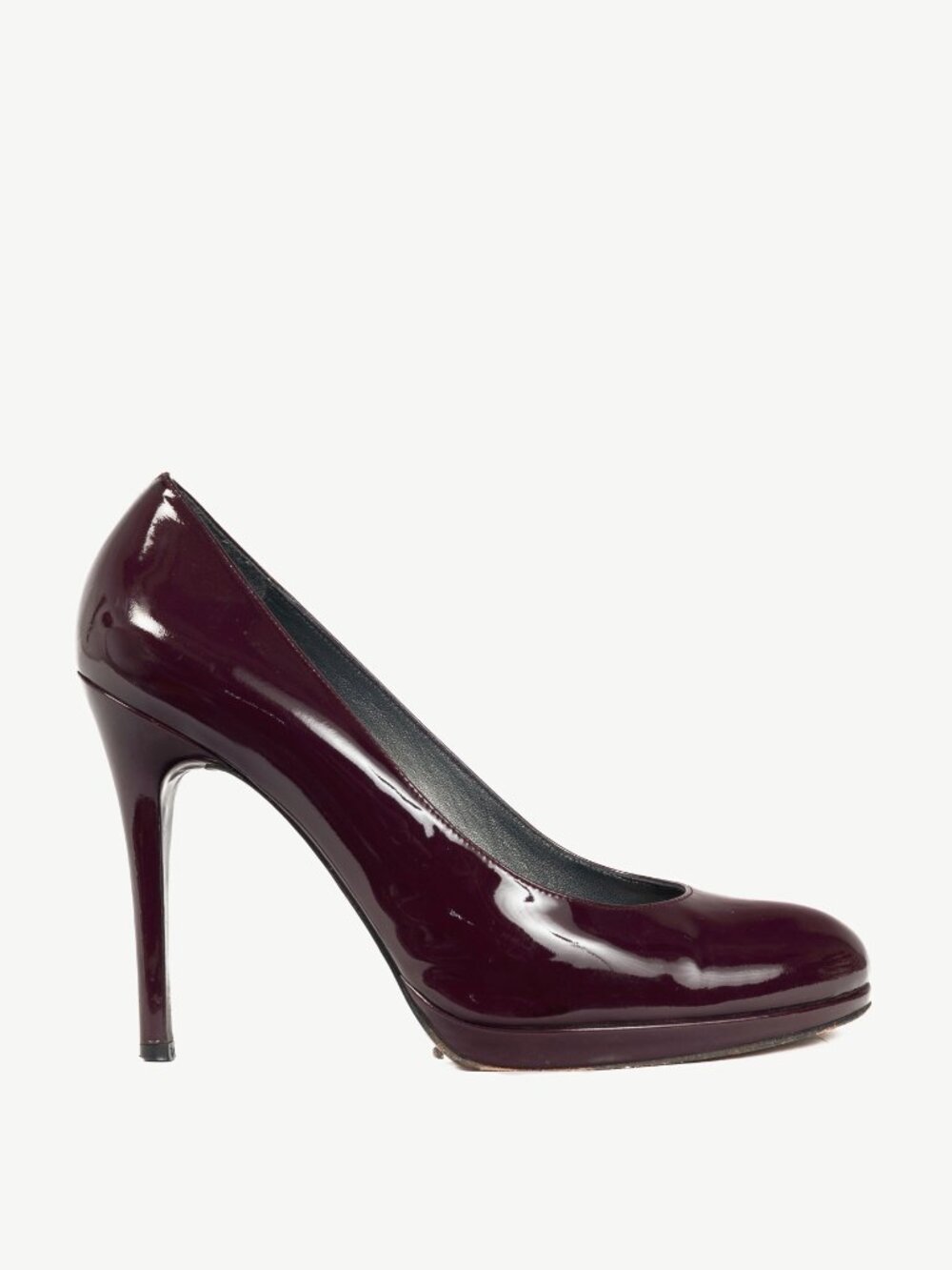 Stuart Weitzman Platswoon Plum Patent-Leather Platform Pumps